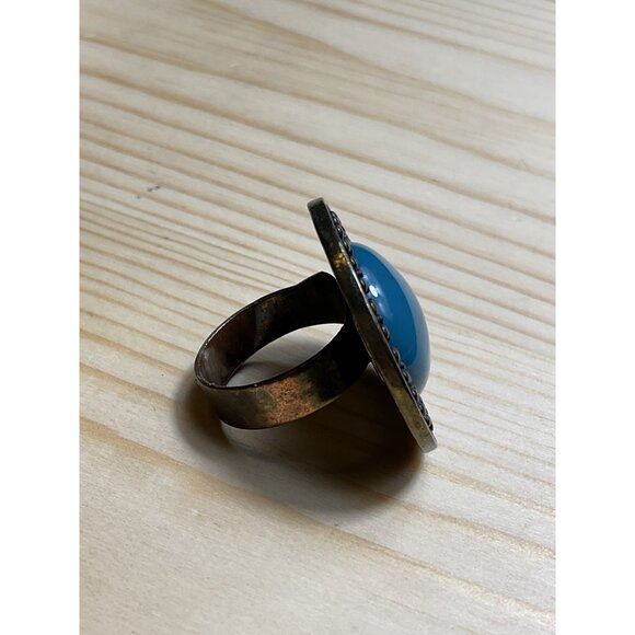 Shabby Chic Turquoise Blue Simulated Gemstone Ring - Picture 2 of 4
